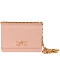 Elisabetta Franchi - Kleine schultertasche mit logoplatte - Lyst