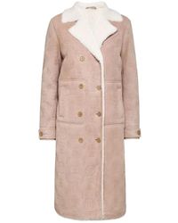 Philipp Plein - Shearling Leren Lange Jas Monogram - Lyst
