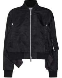 Sacai - Jassen ,Zwart ,Leer Bomberjack - Lyst