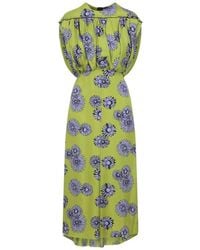 Lanvin - Kleid Mit Drapierter Oberteil Mit Print - Lyst