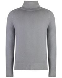 Malo - Truien & Vesten ,Grijs ,Kasjmier Geribbelde Cashmere Coltrui Trui - Lyst