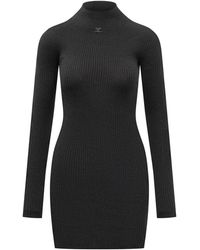 Courreges - Solar Rib Mockneck Mini Jurk - Lyst