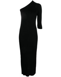 Aeron - Zwarte Geribbelde Maxi Jurk - Lyst
