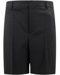 Valentino - Zwarte Wollen Broek Met Knoopsluiting - Lyst