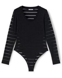 mötivi - Gestreifter body aus devoré-jersey - Lyst