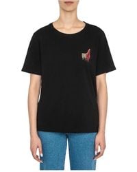 Liu Jo - Tops ,Zwart ,Katoen Basic Zwart T-Shirt Met Korte Mouwen - Lyst