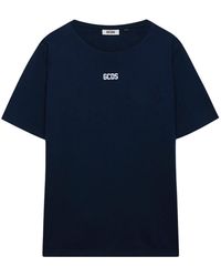Gcds - Tops ,Blauw ,Katoen Basic Logo Regular Tee - Lyst