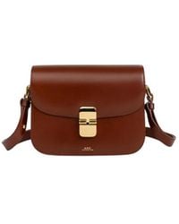 A.P.C. - Grace small braune taschen mit gold-hardware - Lyst