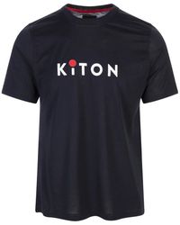 Kiton - Tops ,Blauw ,Blauwe T-Shirts En Polos - Lyst