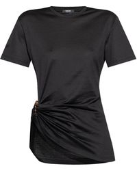 Versace - T-Shirt Met Decoratieve Veiligheidsspeld - Lyst