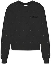 MC2 Saint Barth - Zwarte Casey Sweatshirt Met Strass Details - Lyst