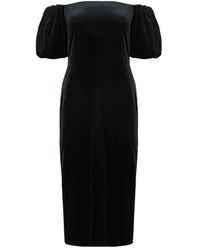 Ralph Lauren - Midi Velvet Jurk - Lyst