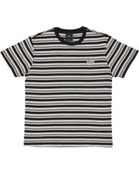 Huf - Tops ,Veelkleurig ,Katoen Gestreepte Gebreide Top Crème T-Shirt - Lyst