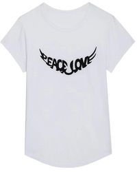 Zadig & Voltaire - Camiseta Woop Peace & Love Alas - Lyst
