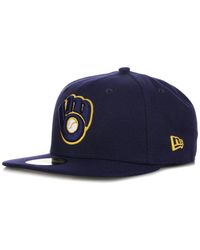 KTZ - Accessoires ,Blauw ,Polyester Milwaukee Brewers Platte Klep Pet - Lyst