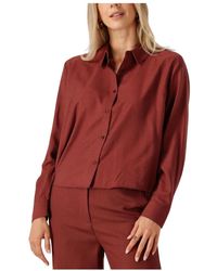 Modström - Overhemden ,Rood ,Wol Rode Veelzijdige Shirt Voor Herfst-Winter - Lyst