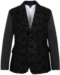 Comme des Garçons - Jassen ,Zwart ,Wol Geborduurde Single-Breasted Blazer - Lyst