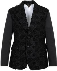 Comme des Garçons - Jassen ,Zwart ,Wol Geborduurde Single-Breasted Blazer - Lyst