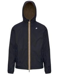 K-Way - Jassen ,Blauw ,Nylon Jake Plus. 2 Reversible Jacket - Lyst