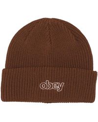 Obey - Accessoires ,Bruin ,Throwback Beanie Sepia Hat - Lyst