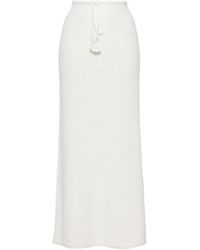 Self-Portrait - Rokken ,Wit ,Pailletten Paillet Maxi Rok Ivoor Wit - Lyst