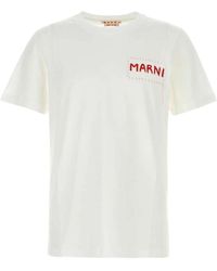 Marni - Klassiek Katoenen T-Shirt - Lyst