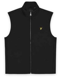 Lyle & Scott - Jassen ,Zwart ,Polyester Mesh Back Softshell Funnel Neck Gilet - Lyst