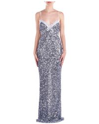 Elisabetta Franchi - Carpet Kleid Mit Spitze Und Oberschenkelschlitz - Lyst