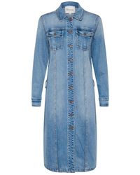 My Essential Wardrobe - Vestido camisero azul claro con lavado retro - Lyst