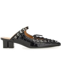 Ganni - Leather Mules - Lyst