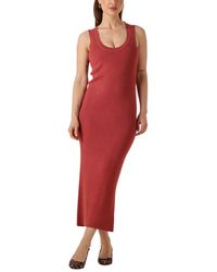 Ydence - Kleedjes ,Rood ,Denim Rode Maxi Gebreide Jurk Ariel - Lyst