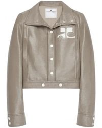 Courreges - Jassen ,Grijs ,Katoen Re-Edition Vinyl Jas - Lyst