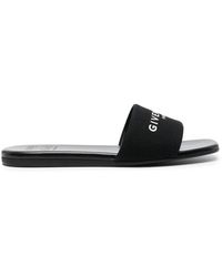 Givenchy - Slides mit logo-print,4g flache sandalen - Lyst