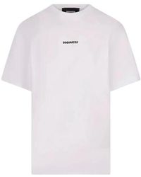 DSquared² - Tops ,Wit ,Katoen Wit Katoenen T-Shirt - Lyst
