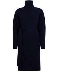 Malo - Gebreide Knielange Jurk - Lyst
