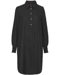 Btfcph - Kleedjes ,Zwart ,Leer A-Shape Jurk Met Smock Leer 100159 - Lyst