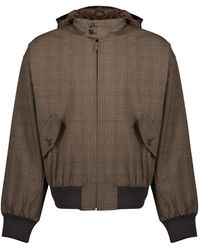 Prada - Geruite Wollen Jas - Lyst