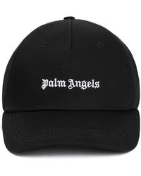 Palm Angels - Cappellino in cotone con logo nero bianco - Lyst