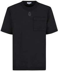 McQueen - Tops ,Zwart ,Katoen Zwarte T-Shirt Voor Mannen Stijlvol - Lyst