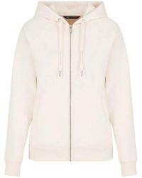 ARMANI EXCHANGE - Kapuzenpullover mit reißverschluss weiß - Lyst