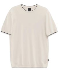Bugatti - Geribbelde Viscose T-Shirt - Lyst
