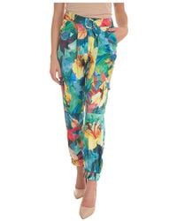 Liu Jo - Bloemen Cargo Broek Met Riem - Lyst
