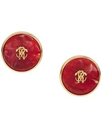Roberto Cavalli - Spiegel Schlange Monogramm Clip-On Ohrringe - Lyst