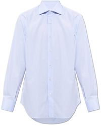 Brioni - Overhemden ,Blauw ,Katoen Klassiek Overhemd - Lyst