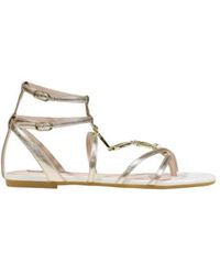 Liu Jo - Gold Polyethylene Flat Sandals - Lyst