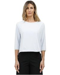 Rrd - Tops ,Wit ,Katoen Driekwartmouw Top Met Ronde Hals - Lyst