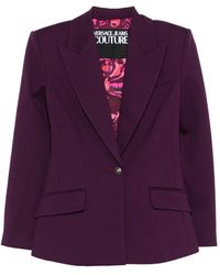 Versace Jeans Couture - Blazer Met Enkele Knoop En Gekerfde Revers - Lyst
