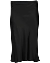 Ami Paris - Rokken ,Zwart ,Satijn Satijnlook Midi Rok - Lyst