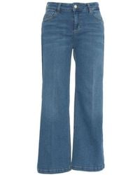 Liu Jo - Blaue Wide Leg Cropped Jeans - Lyst