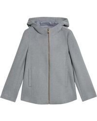 Oltre - Korte Jas Met Capuchon En Rits - Lyst